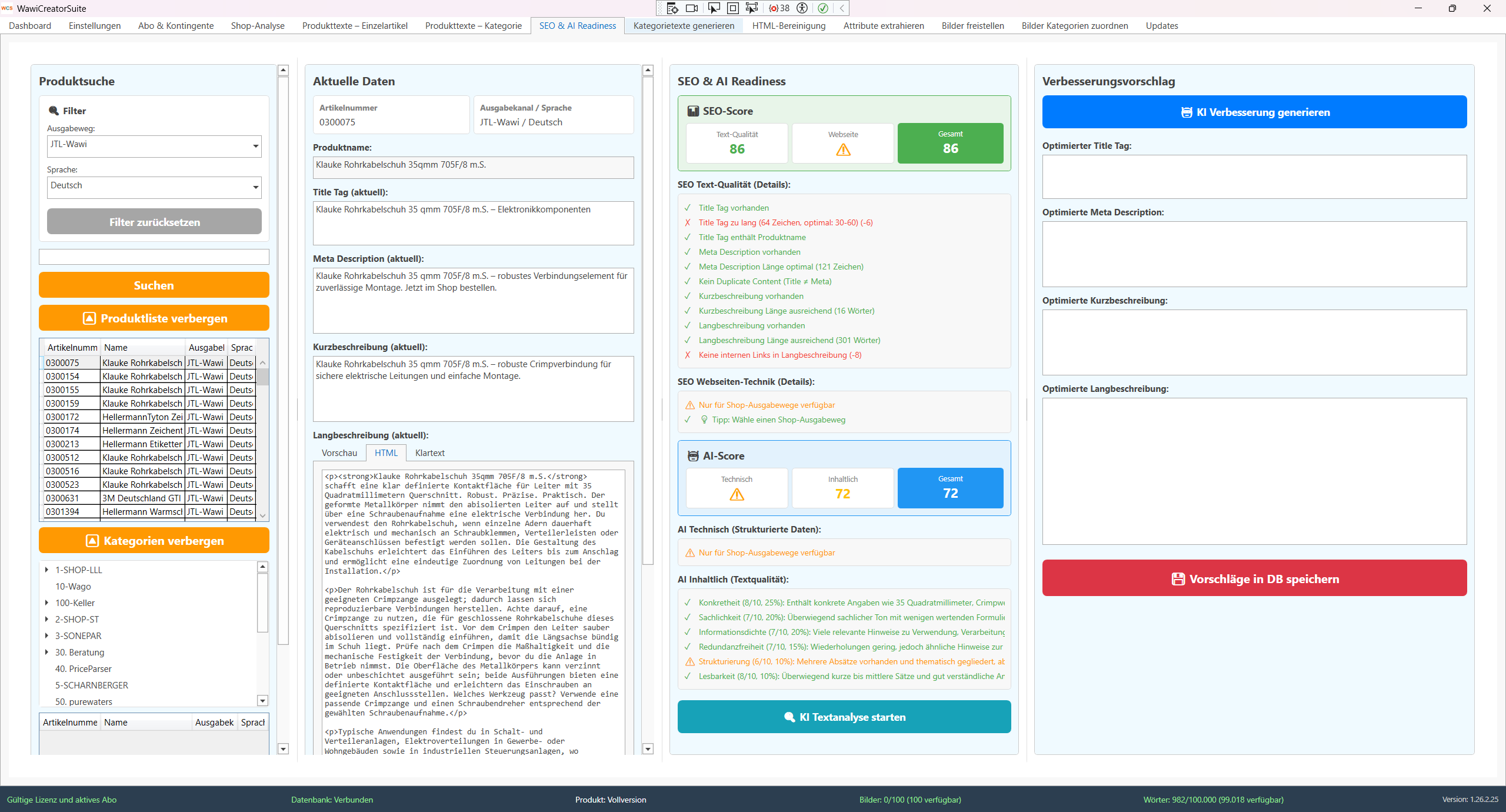 WawiCreatorSuite SEO-Analyse